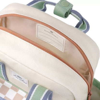 Sage Checkered Preschool Backpack