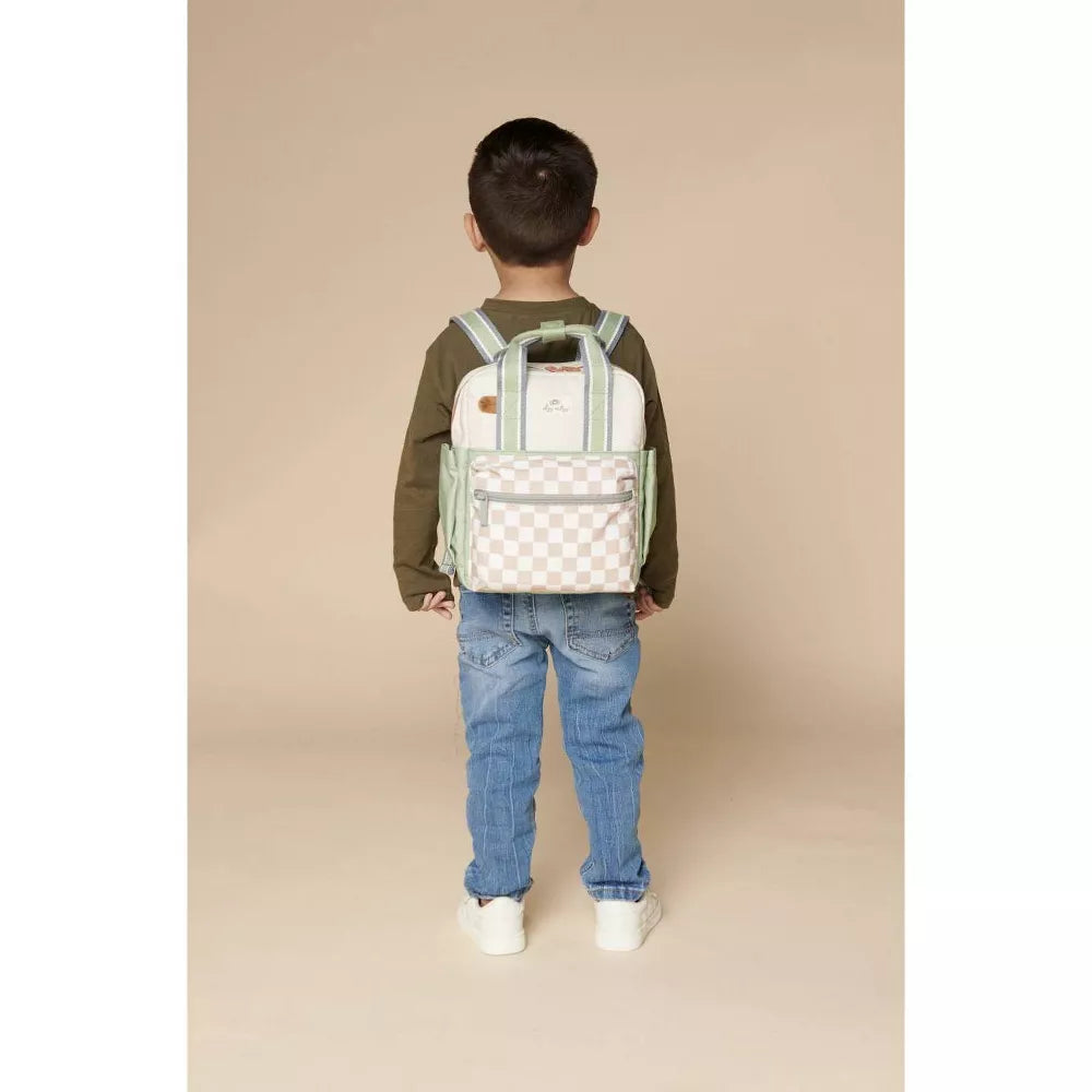 Sage Checkered Preschool Backpack